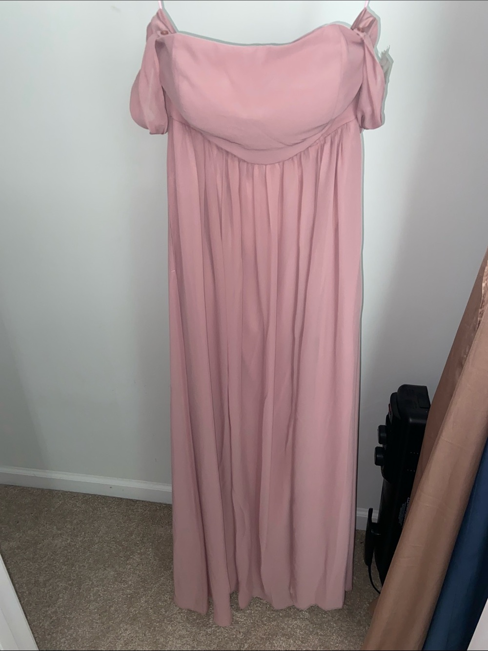 Birdy Grey Dusty Rose Off-Shoulder Maxi Dress